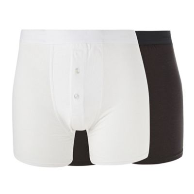 J by Jasper Conran Designer pack of two white and dark grey boxers